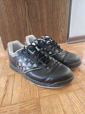 Women's Etonic Flex Zone Bowling Shoes Black with Silver Hearts